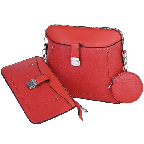 Дамска чанта от еко кожа в червен цвят. Код: 1530