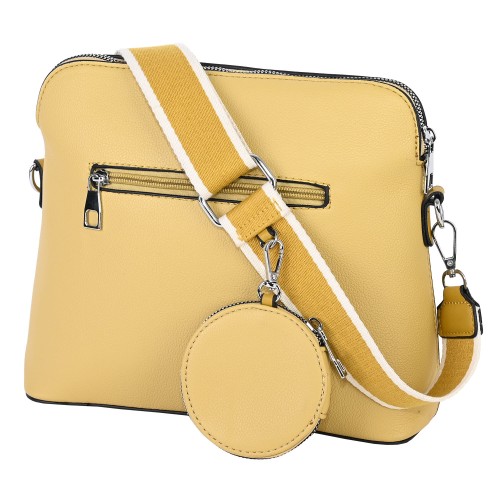 Дамска чанта от еко кожа в жълт цвят. Код: 1530