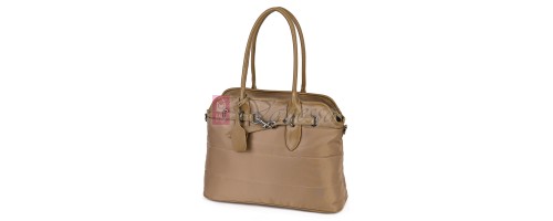 Голяма дамска чанта от текстил, в бежов цвят. Код: 1540-180