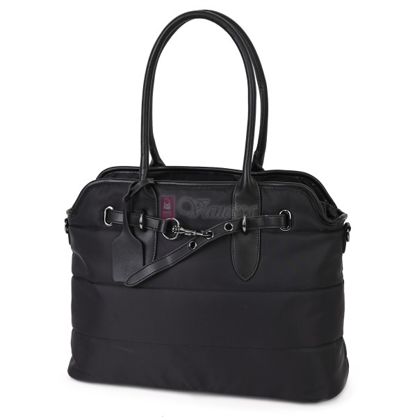 Голяма дамска чанта от текстил, в черен цвят. Код: 1540-180