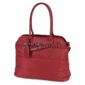 Голяма дамска чанта от текстил, в червен цвят. Код: 1540-180