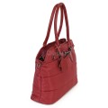 Голяма дамска чанта от текстил, в червен цвят. Код: 1540-180