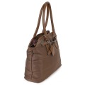 Голяма дамска чанта от текстил, в кафяв цвят. Код: 1540-180
