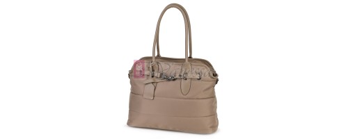 Голяма дамска чанта от текстил, в тъмнобежов цвят. Код: 1540-180