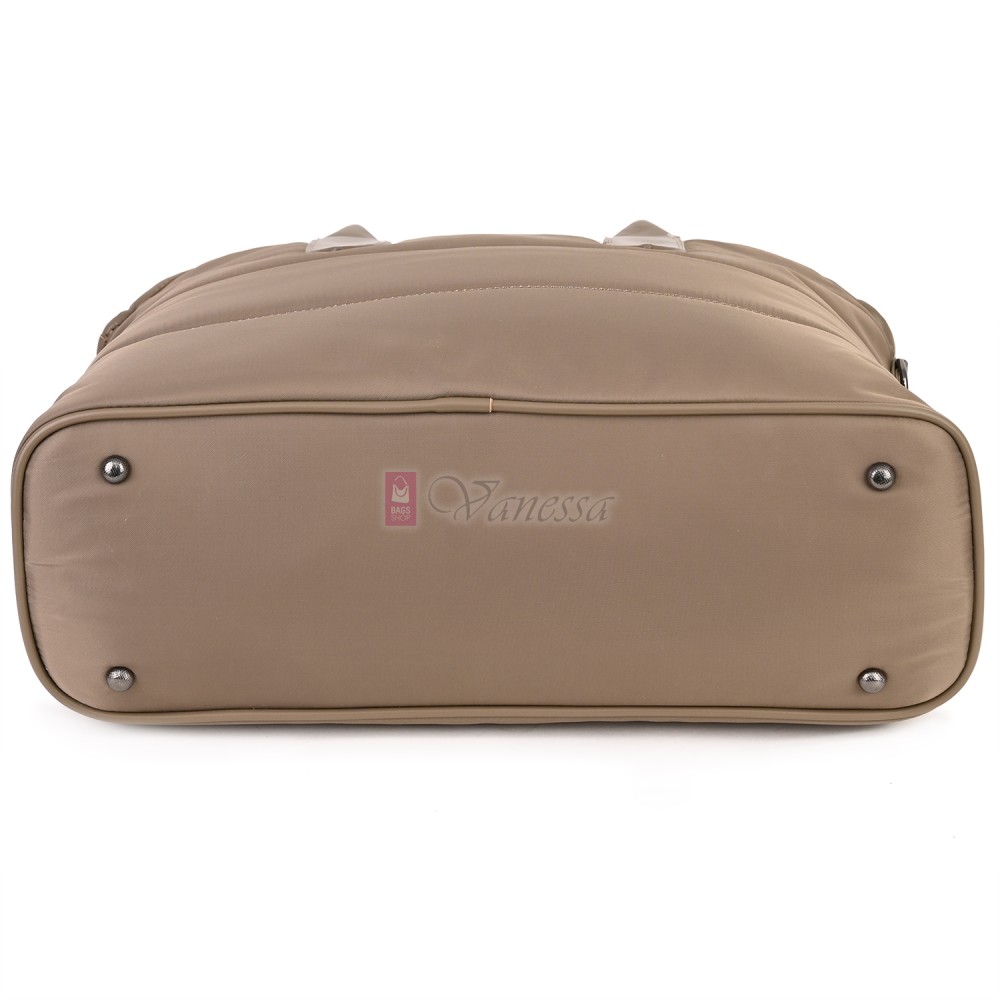 Голяма дамска чанта от текстил, в тъмнобежов цвят. Код: 1540-180