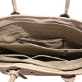 Голяма дамска чанта от текстил, в тъмнобежов цвят. Код: 1540-180
