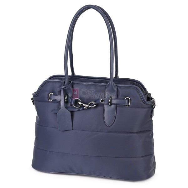 Голяма дамска чанта от текстил, в тъмносин цвят. Код: 1540-180