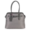 Голяма дамска чанта от текстил, в сив цвят. Код: 1540-180