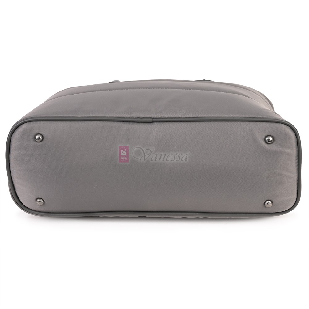 Голяма дамска чанта от текстил, в сив цвят. Код: 1540-180