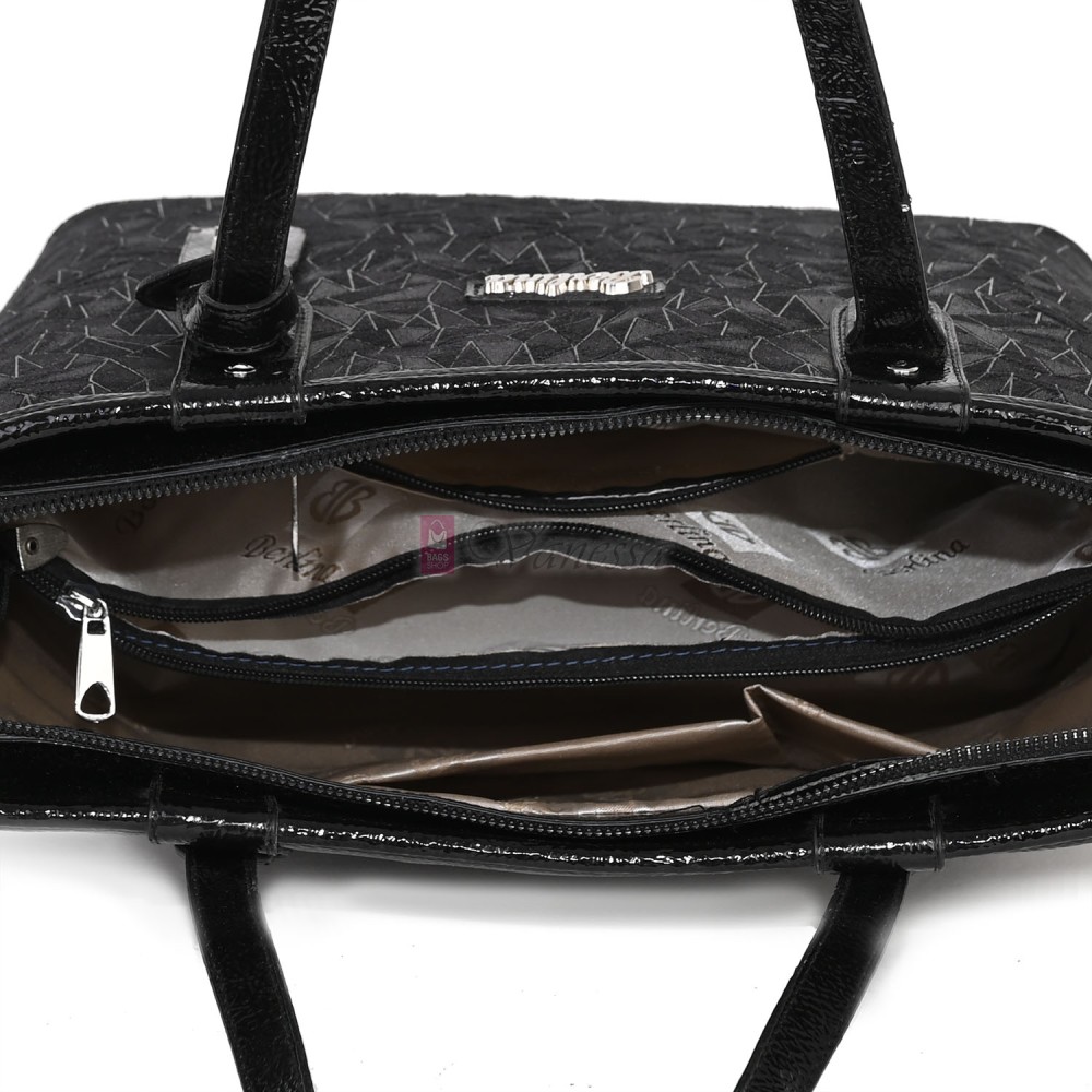  Дамска чанта от висококачествена еко кожа, в черен цвят. Код: 1549