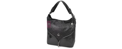  Дамска чанта от висококачествена, лачена еко кожа, в черен цвят. Код: 1568