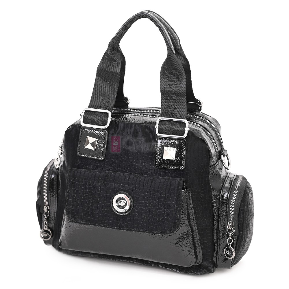  Дамска чанта от висококачествена еко кожа, в черен цвят. Код: 1570-4