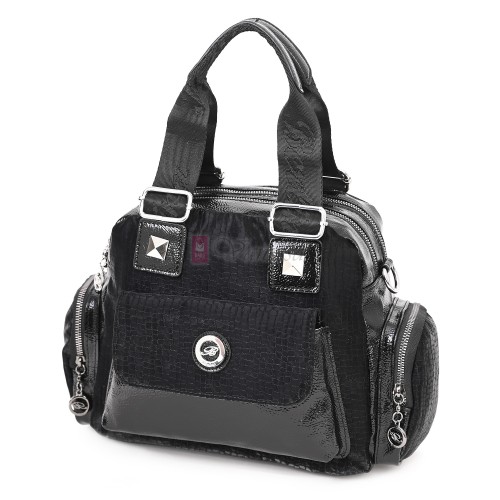  Дамска чанта от висококачествена еко кожа, в черен цвят. Код: 1570-4