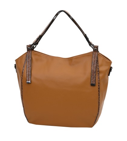  Дамска чанта от висококачествена еко кожа в кафяв цвят. Код: 1599