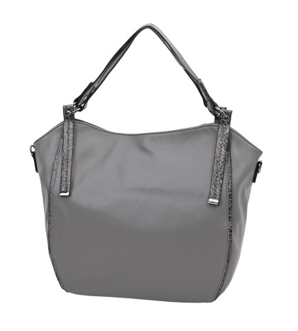  Дамска чанта от висококачествена еко кожа в сив цвят. Код: 1599