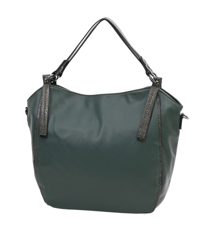  Дамска чанта от висококачествена еко кожа в зелен цвят. Код: 1599