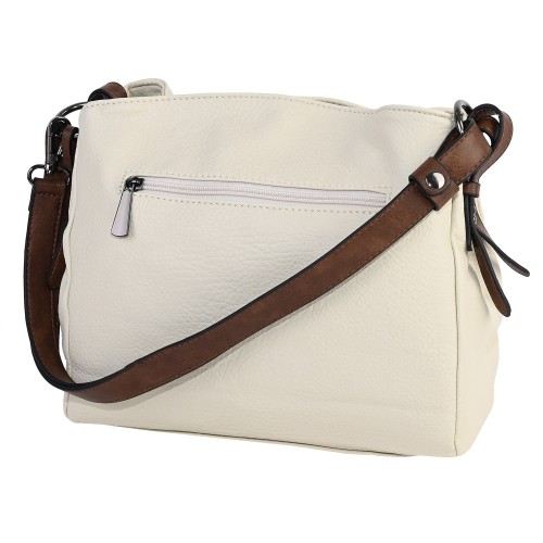 Дамска ежедневна чанта от висококачествена екологична кожа в светло бежов цвят Код: 1603