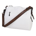Дамска ежедневна чанта от висококачествена екологична кожа в бял цвят Код: 1603