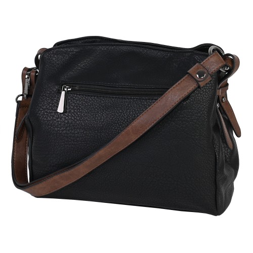Дамска ежедневна чанта от висококачествена екологична кожа в черен цвят Код: 1603