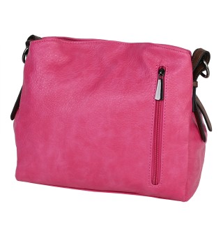 Дамска ежедневна чанта от висококачествена екологична кожа в цвят циклама Код: 1603