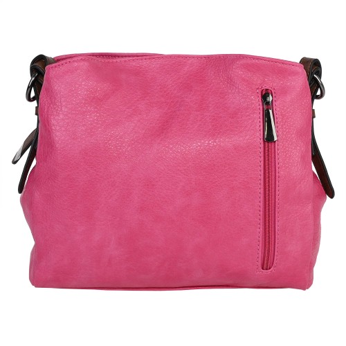 Дамска ежедневна чанта от висококачествена екологична кожа в цвят циклама Код: 1603