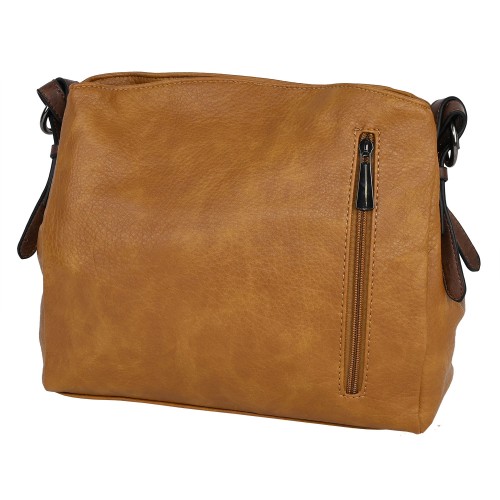 Дамска ежедневна чанта от висококачествена екологична кожа в кафяв цвят Код: 1603