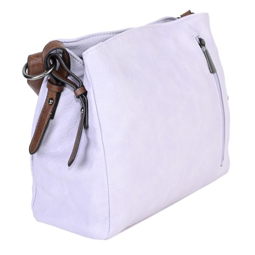 Дамска ежедневна чанта от висококачествена екологична кожа в светлолилав цвят Код: 1603