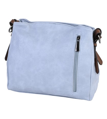 Дамска ежедневна чанта от висококачествена екологична кожа в син цвят Код: 1603