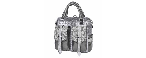  Дамска раница/чанта от еко кожа в сребрист цвят. Код: 16883