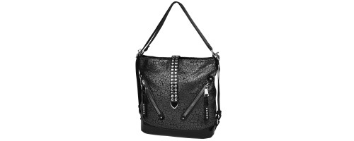  Дамска раница/чанта от еко кожа в черен цвят. Код: 16892