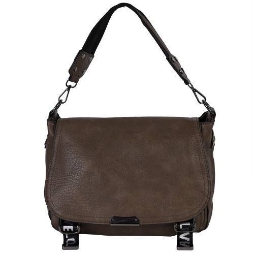 Дамска чанта от еко кожа в тъмно бежов цвят Код: 1708-1