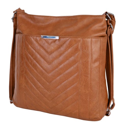 Дамска чанта/раница от еко кожа в кафяв цвят. Код: 1809