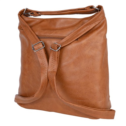 Дамска чанта/раница от еко кожа в кафяв цвят. Код: 1809