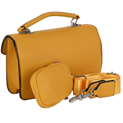 Дамска малка чанта в жълт цвят 1814-2