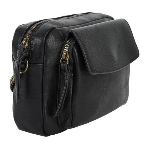 Дамска чанта от еко кожа в черен цвят. Код: 1910