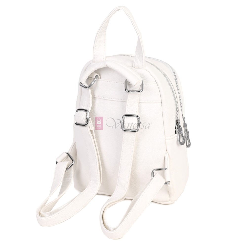  Дамска раница от висококачествена еко кожа в бял цвят. Код: 195