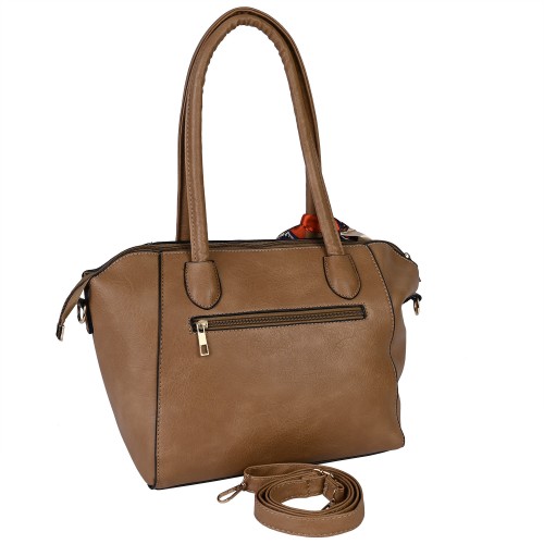 Дамска чанта от еко кожа - кафяв цвят. Код: DL2006