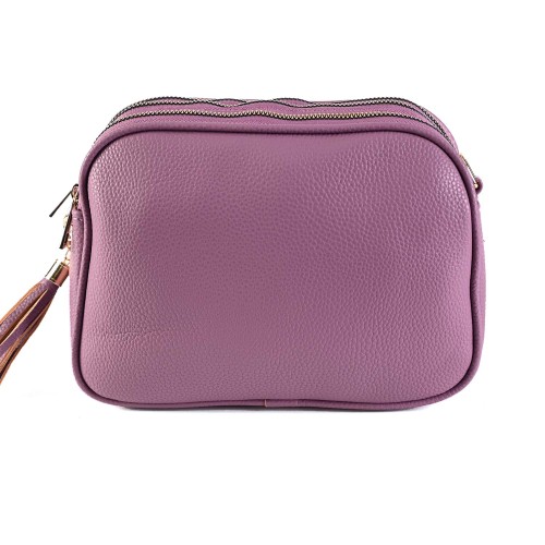 Дамска чанта през рамо от еко кожа - лилав цвят. Код: 2030