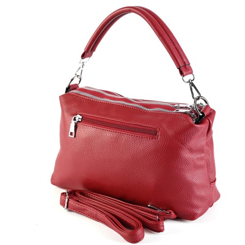 Дамска чанта през рамо от еко кожа - червен цвят. Код: 2036