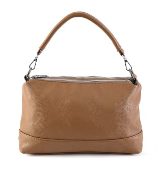 Дамска чанта през рамо от еко кожа - табак цвят. Код: 2036 