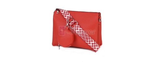  Дамска чанта от екологична кожа в червен цвят. Код: 2044