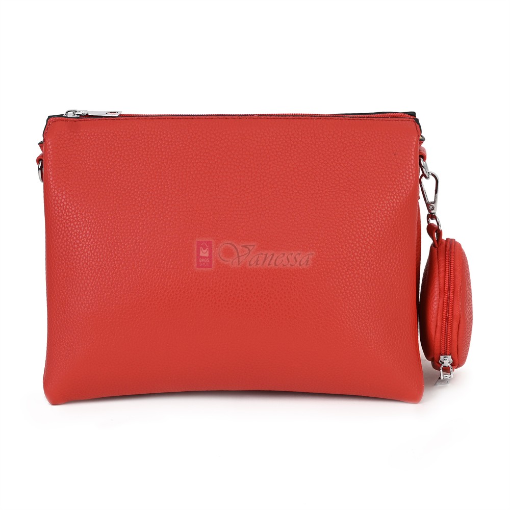  Дамска чанта от екологична кожа в червен цвят. Код: 2044