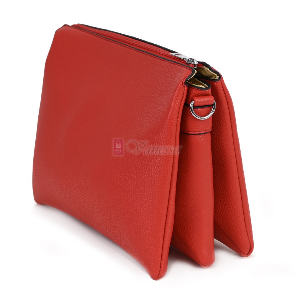  Дамска чанта от екологична кожа в червен цвят. Код: 2044