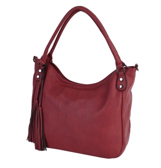  Дамска чанта от еко кожа в тъмночервен цвят. Код: 2049