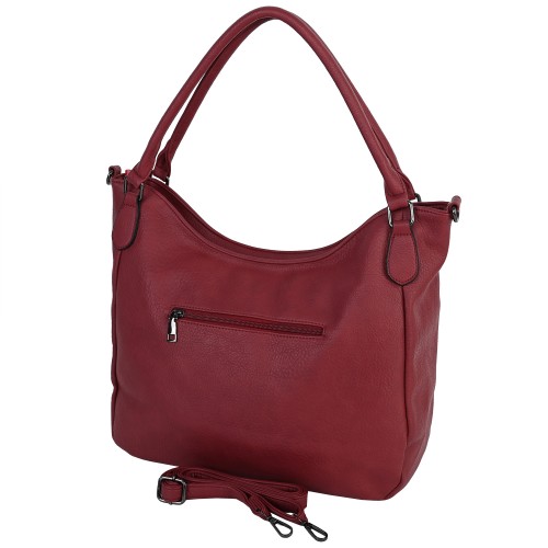 Дамска чанта от еко кожа в тъмночервен цвят. Код: 2049