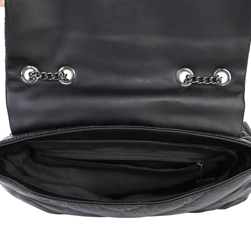 Дамска чанта от текстил в черен цвят. Код: 2074