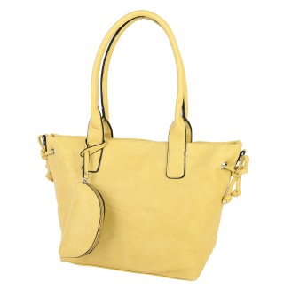  Дамска чанта от еко кожа в жълт цвят. Код: 2080