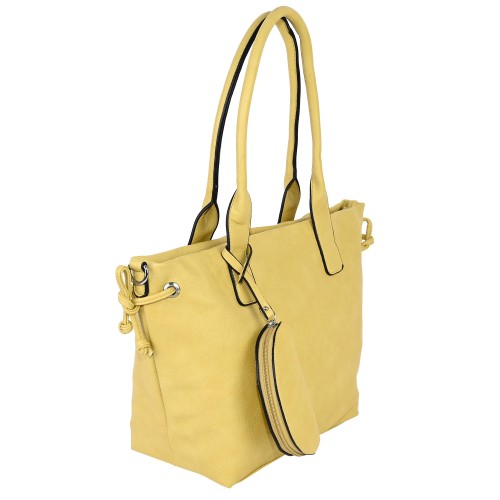 Дамска чанта от еко кожа в жълт цвят. Код: 2080