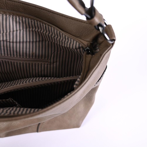 Дамска чанта от висококачествена еко кожа в  бежов цвят 2158