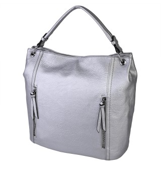  Дамска чанта от еко кожа в сребрист цвят. Код: 222